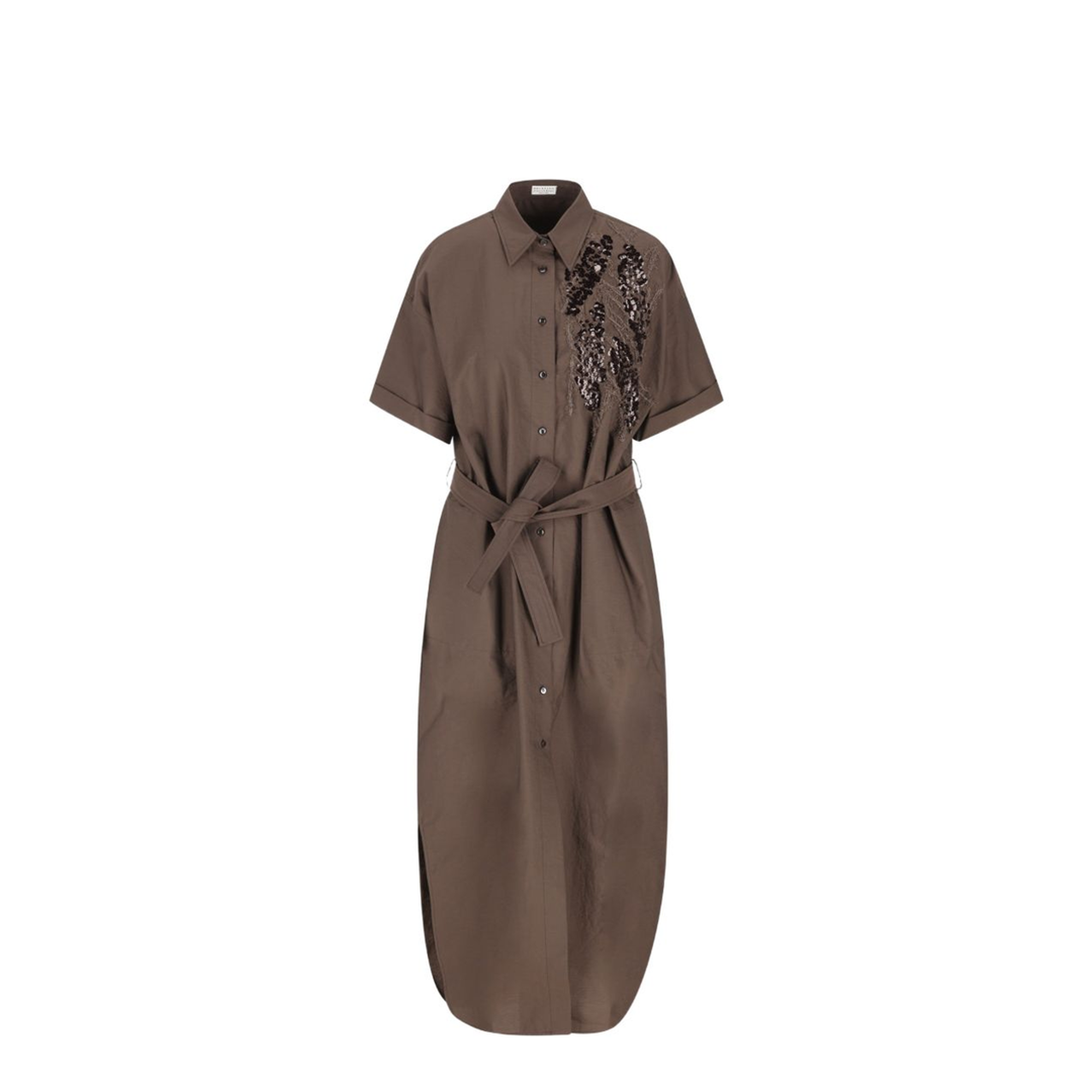 Cotton Long Dress - Brown - Image 1