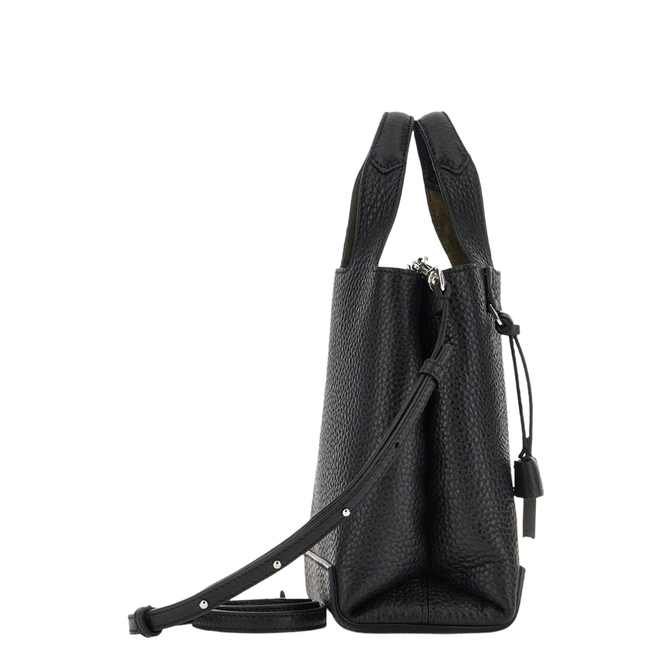 H01R Mini Calfskin Shopping Tote - Black - Image 4