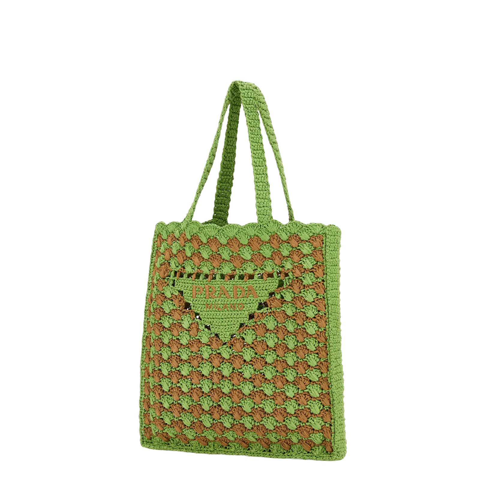 Two-tone raffia shopping bag - Image 2
