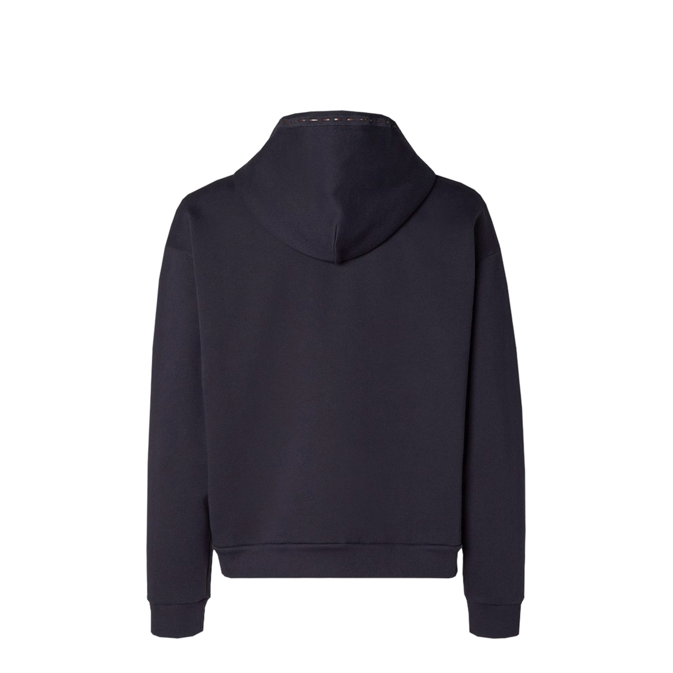 Navy Blue Cotton Zip-Up Hoodie - Image 2