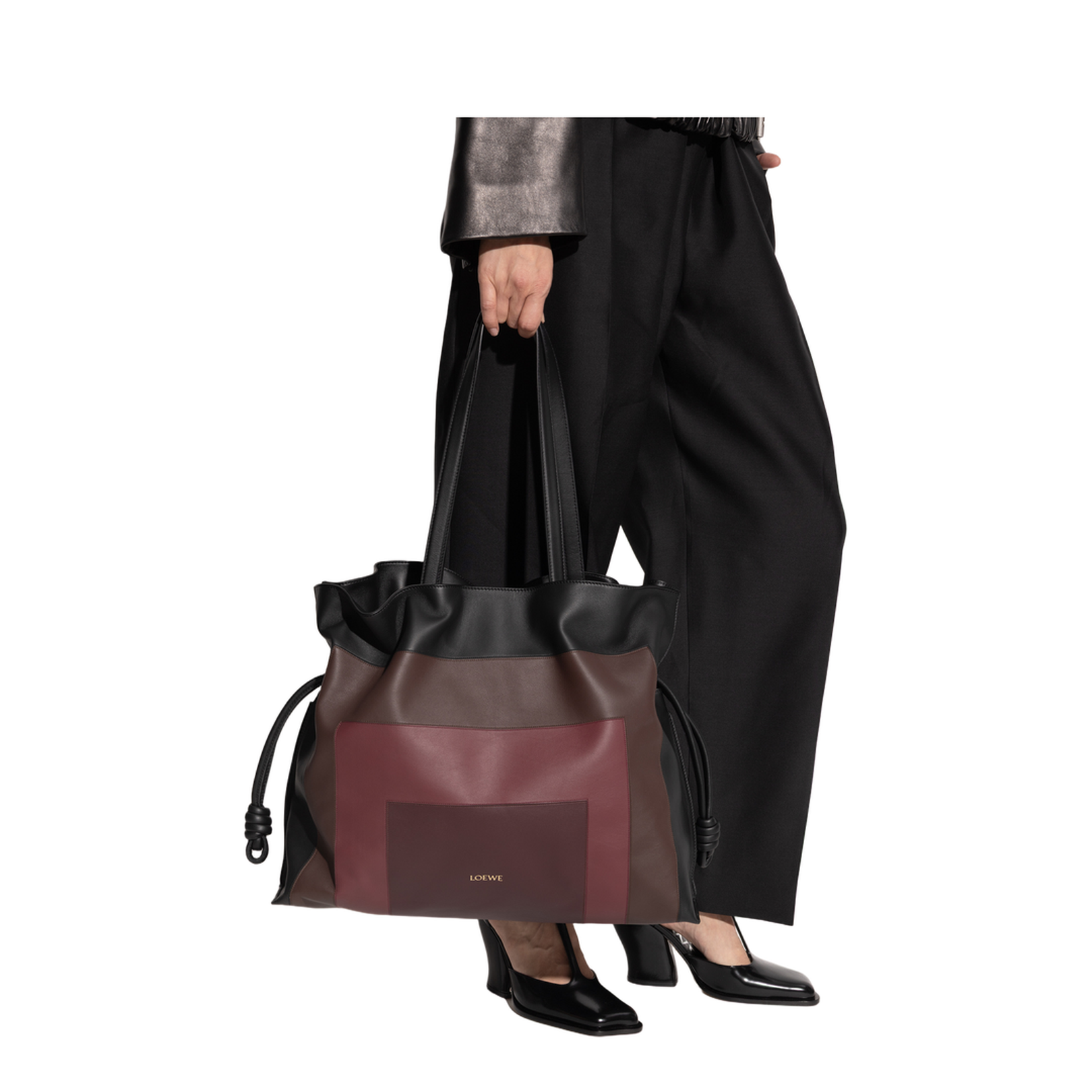 Flamenco XL Shopper Bag Black Burgundy - Image 2