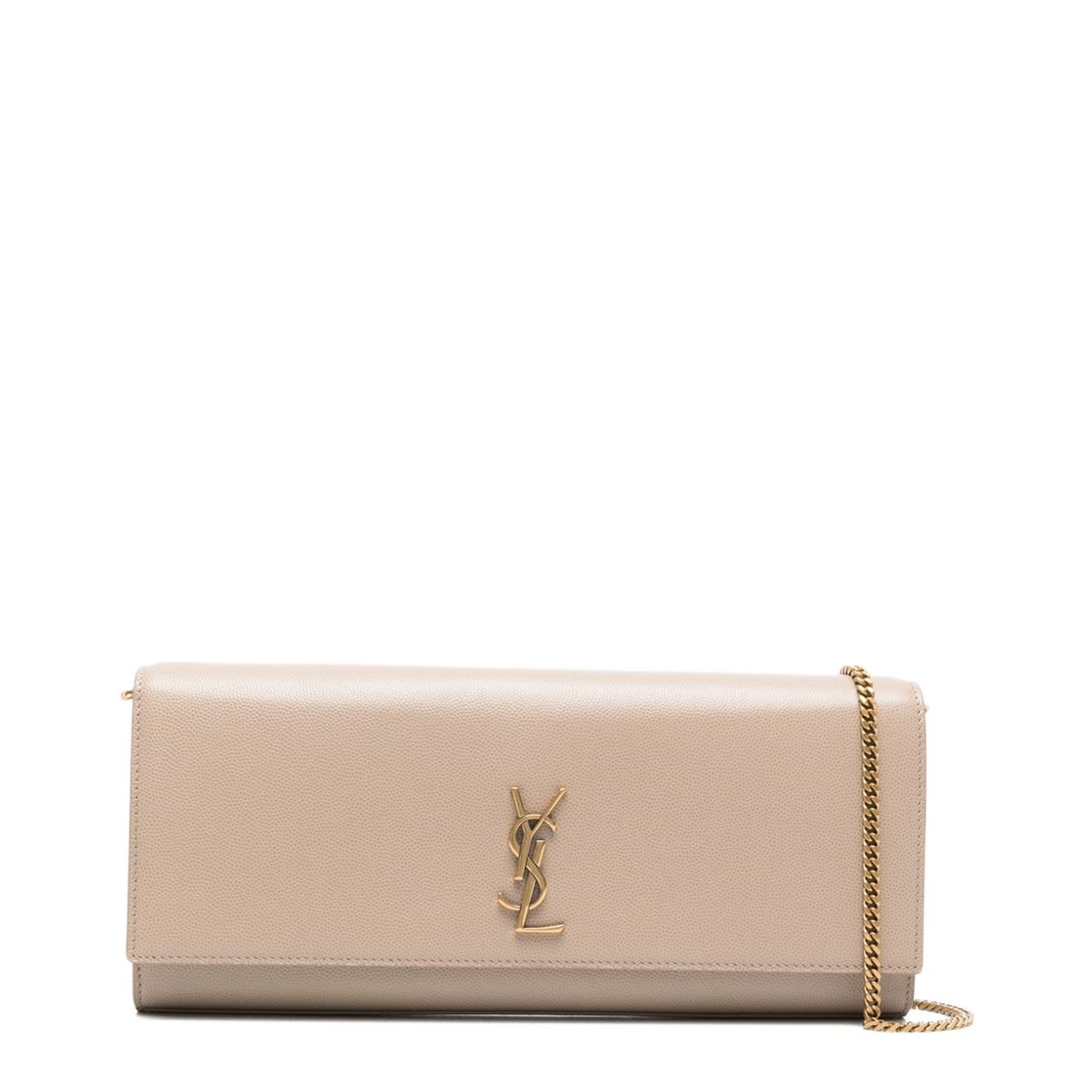 Kate Calf Leather Clutch - Dark Beige (Beige) - Image 1