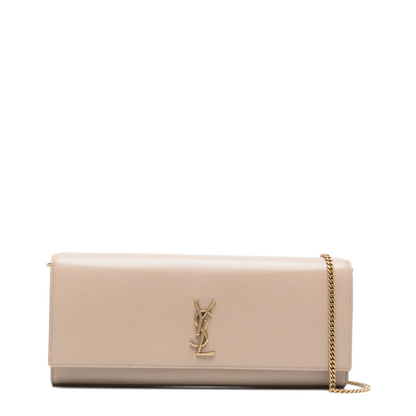 Kate Calf Leather Clutch - Dark Beige (Beige) - Image 1