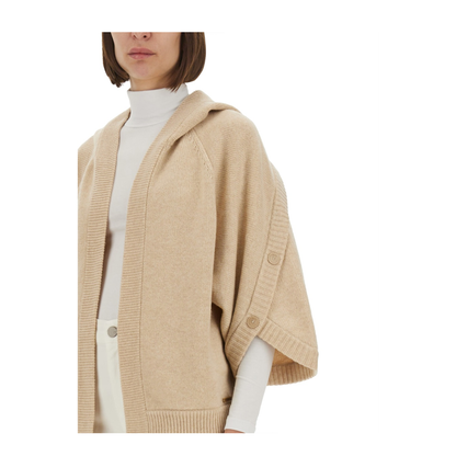 Hooded Cardigan in Wool and Cashmere - Grey - Image 4