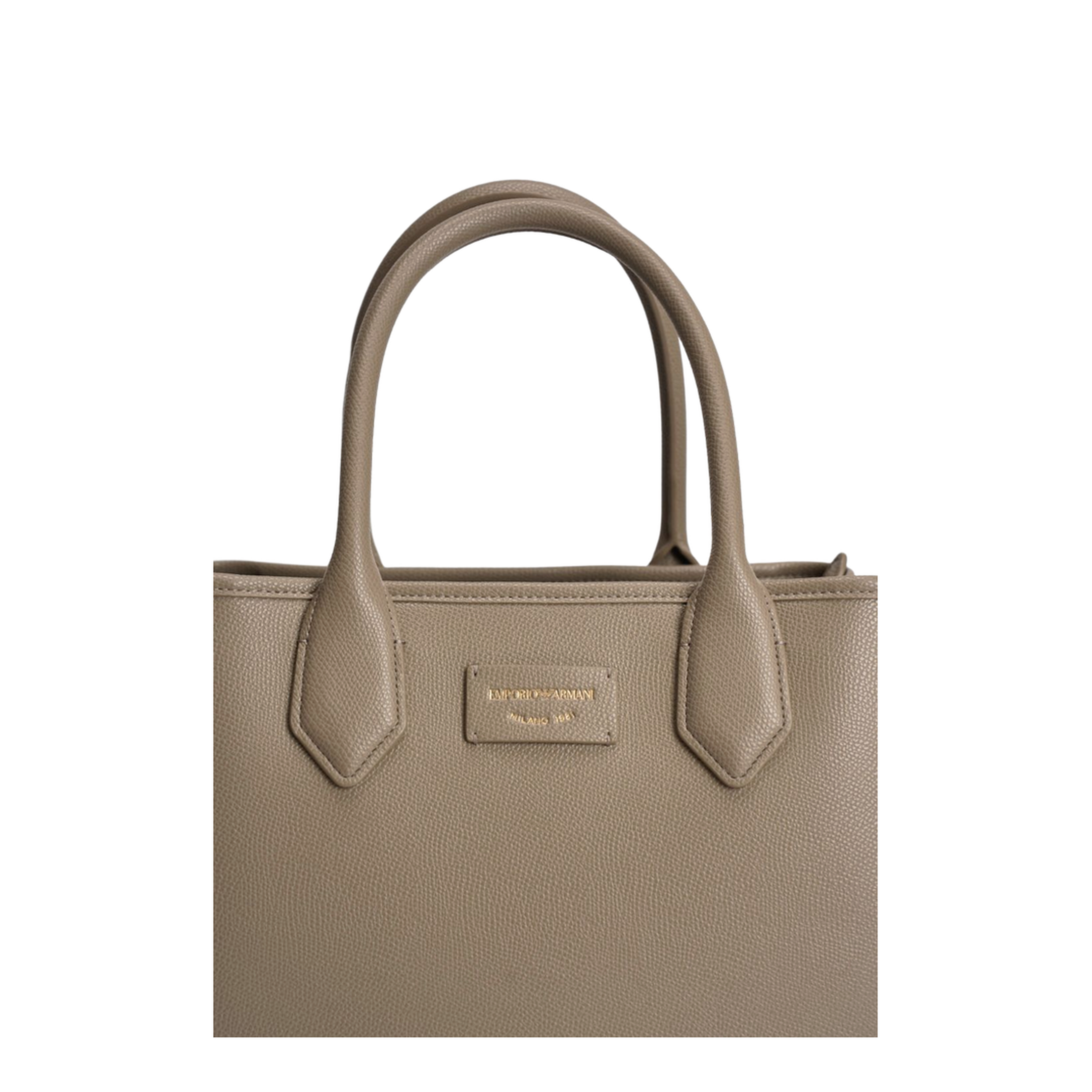Palmellato Medium PU Shopping Bag - Tortora / Dove Grey - Image 5