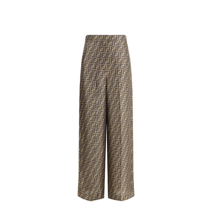 Monogram Pattern Silk Pants - Image 1