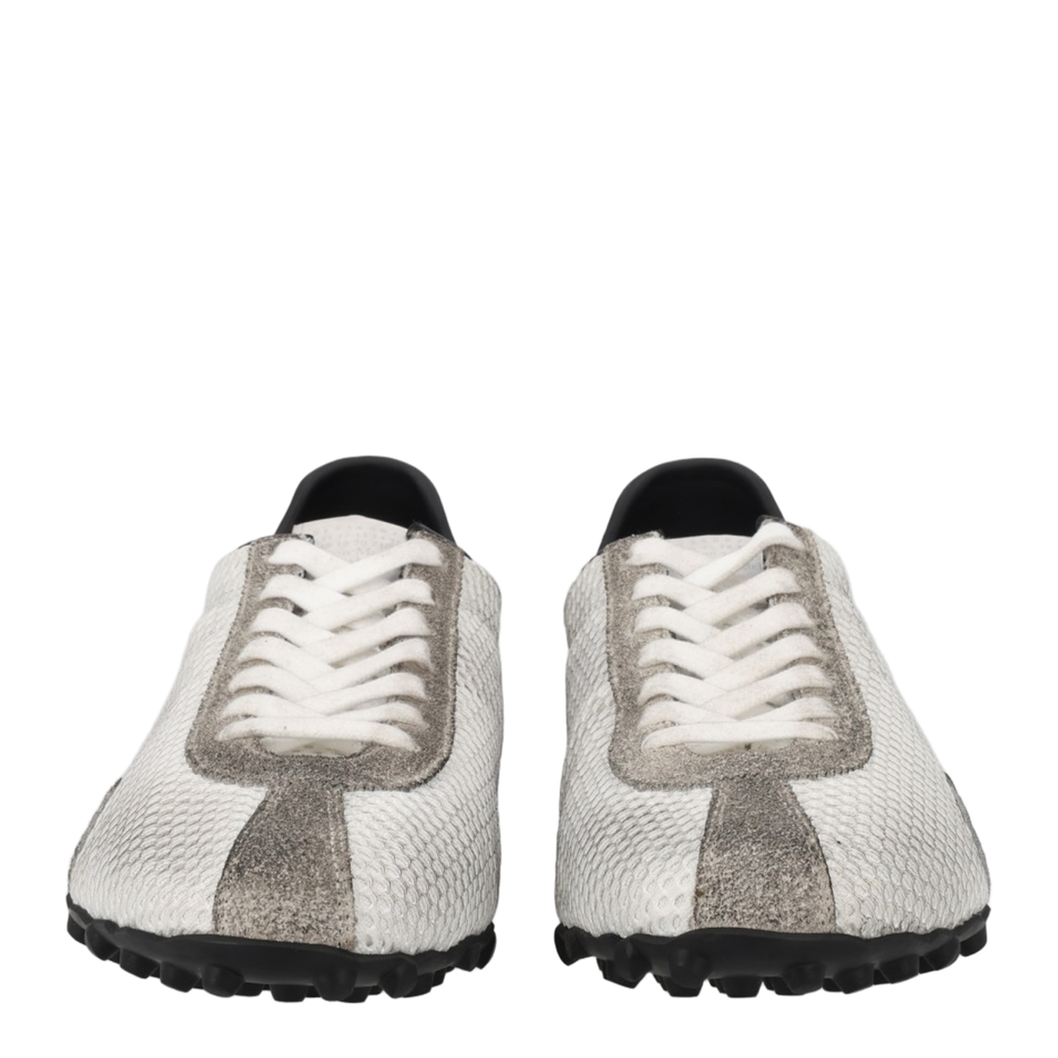 Sprinters White Grey Vintage-Effect Sneakers - Image 1