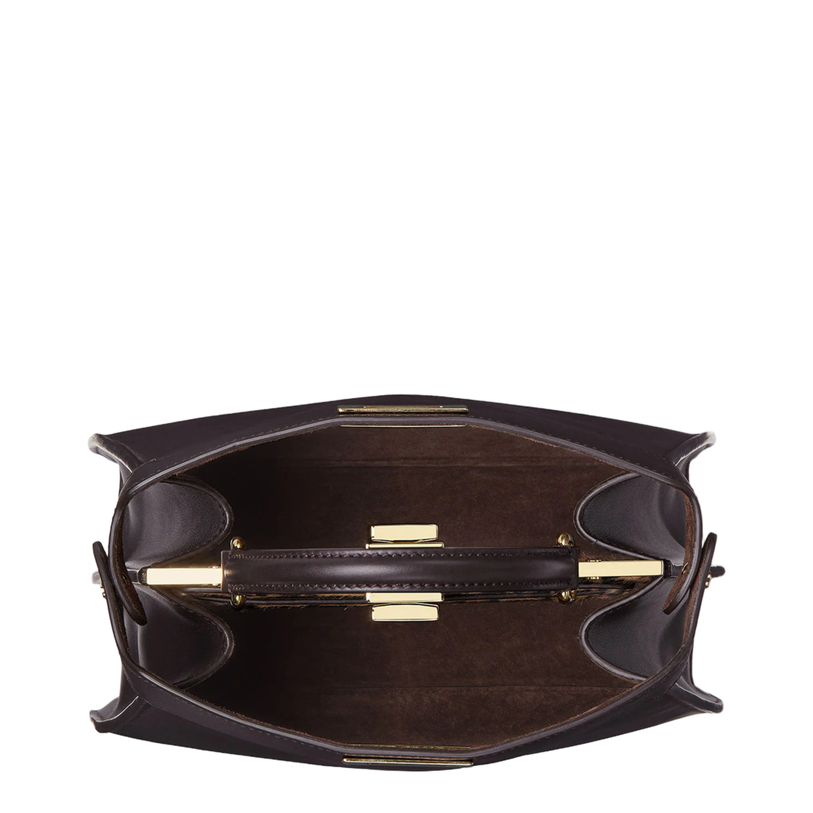 Peekaboo ISeeU Small Leather Bag Dark Brown - Image 5