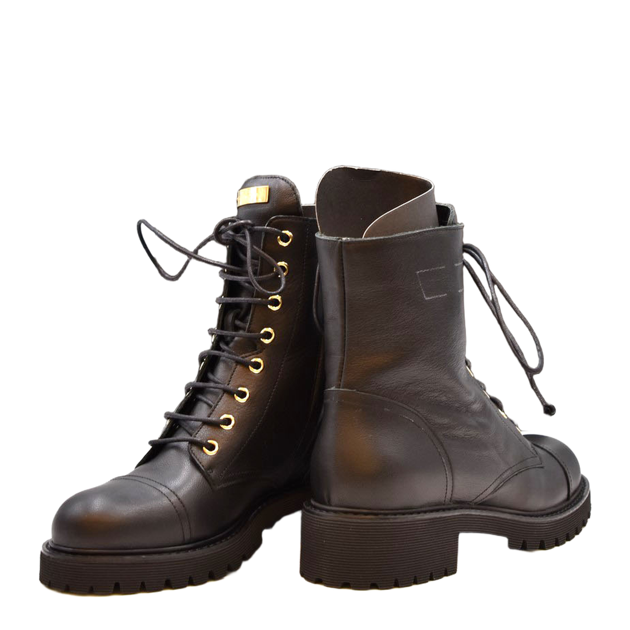 Black Leather Boots With Logo - Image 4