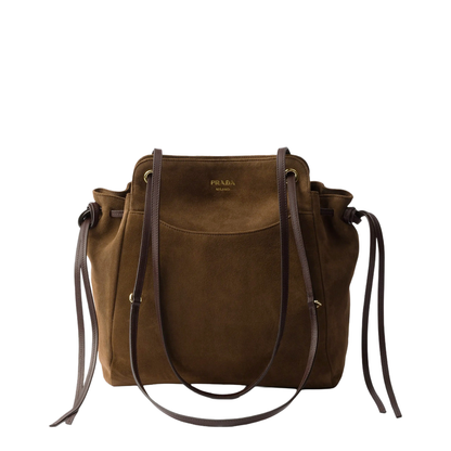 Carry Medium Suede Leather Tote - Cocoa Brown - Image 1