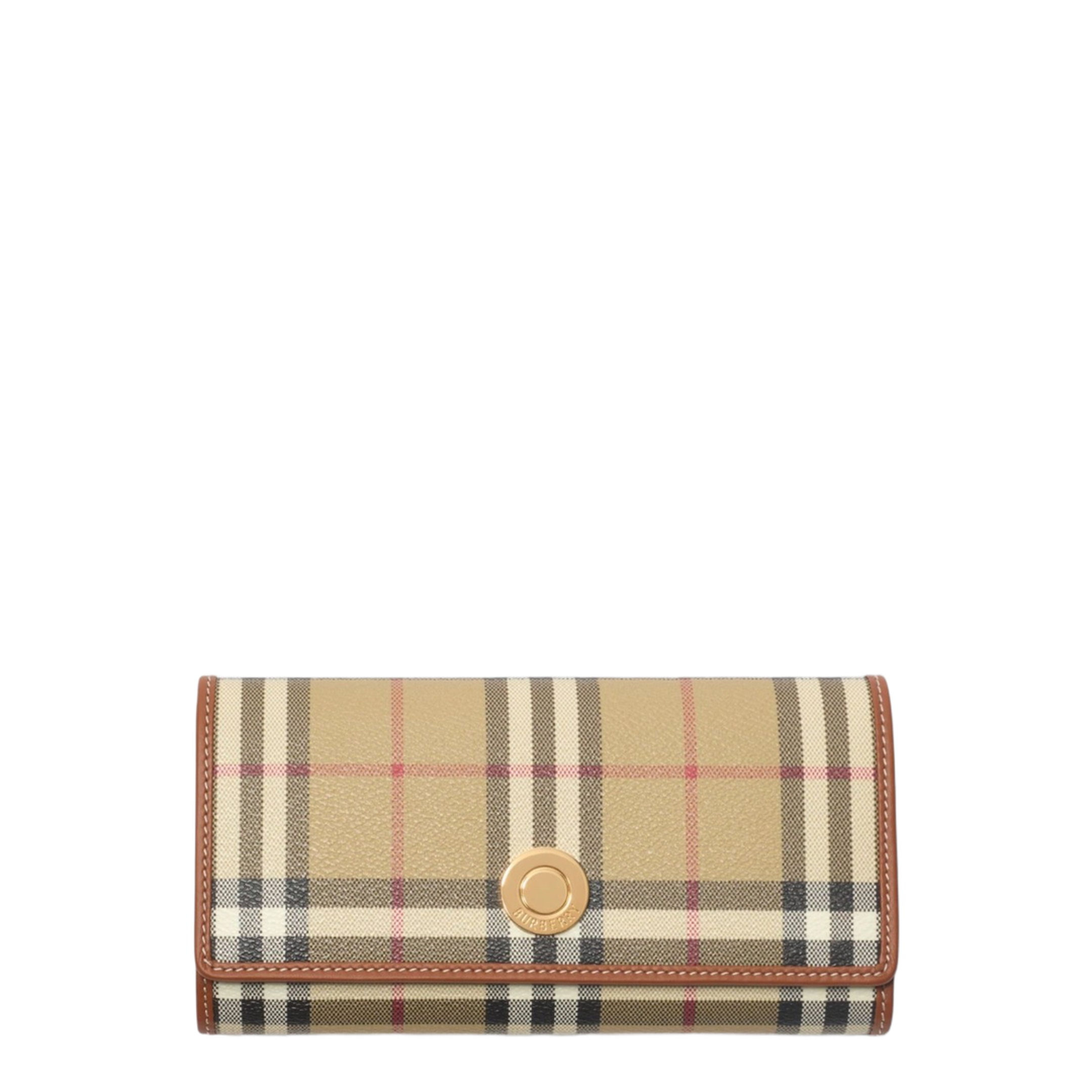 Vintage Check Printed Canvas Wallet - Briar Brown - Image 3