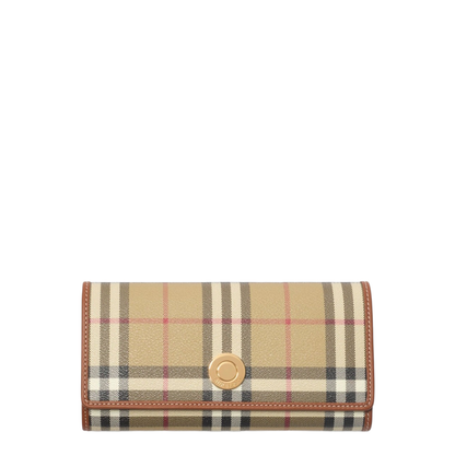 Vintage Check Printed Canvas Wallet - Briar Brown - Image 3