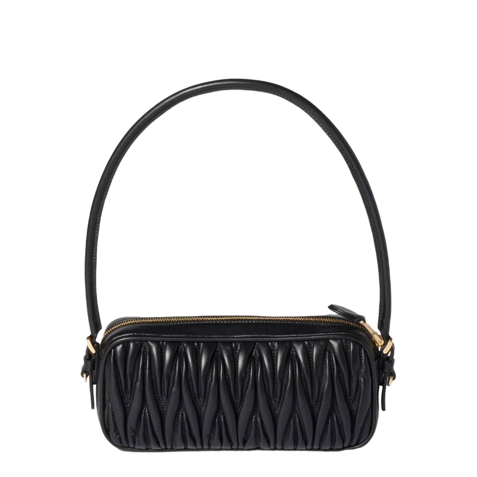 Black Matelassé Nappa Leather Pouch - Image 3