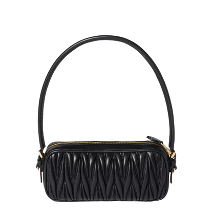 Black Matelassé Nappa Leather Pouch - Image 3