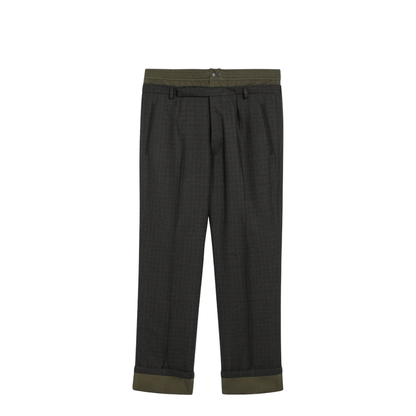 Forest-green Trousers with Double Waistband - Image 1