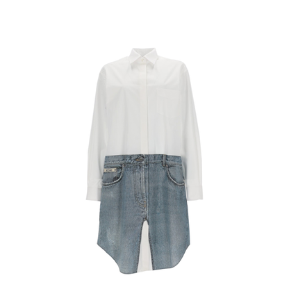 Printed Stretch Cotton Poplin Dress - Image 1