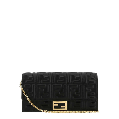 Fendi Baguette Wallet With Thin Chain Crossbody Strap - Image 1