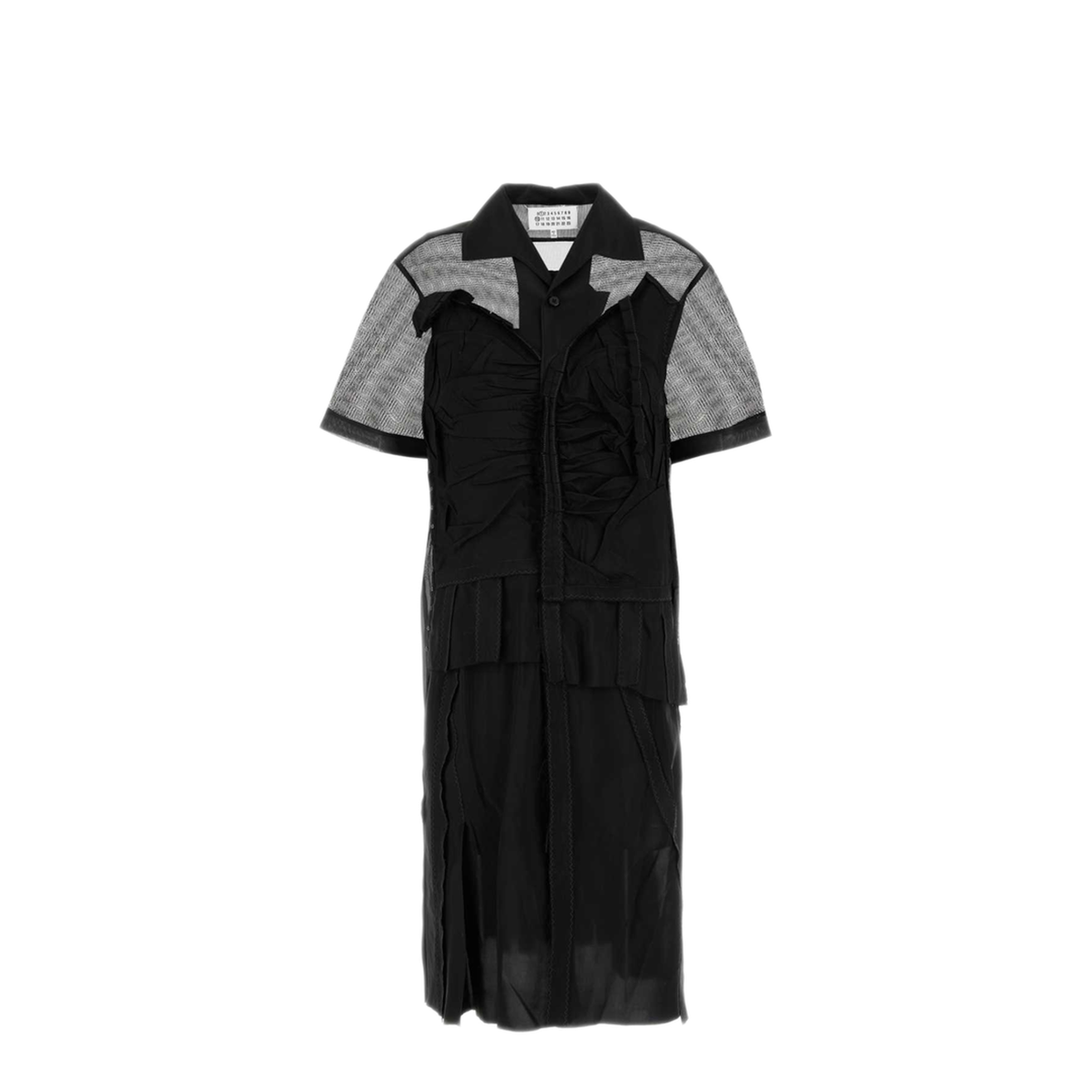 Black Mesh Design Dress - Image 1