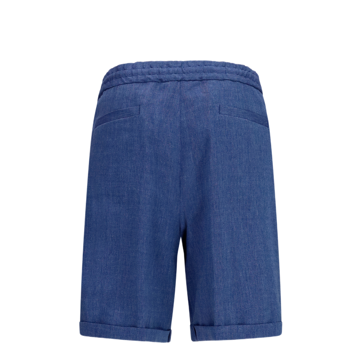 Linen And Virgin Wool Chevron Bermuda Shorts - Image 2