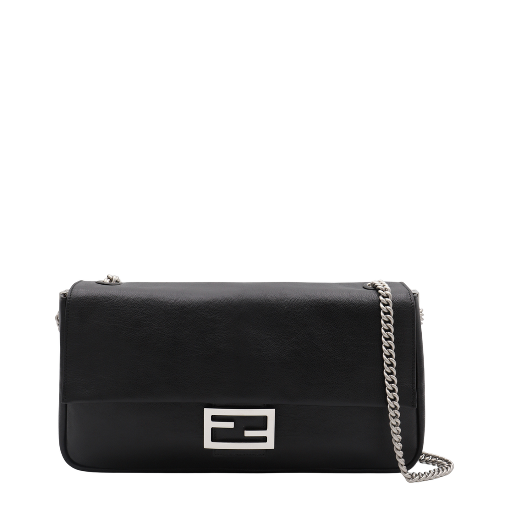 Baguette Chain Large 
Black Calfskin Leather Bag - Image 4