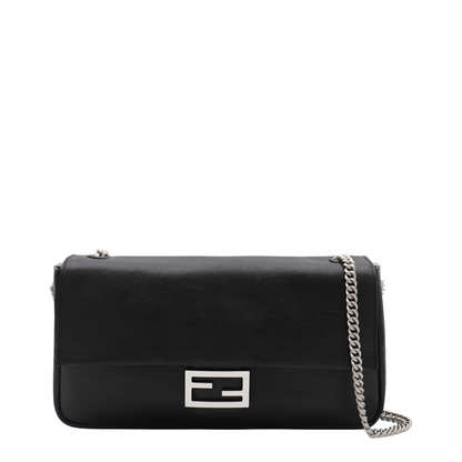 Baguette Chain Large 
Black Calfskin Leather Bag - Image 4
