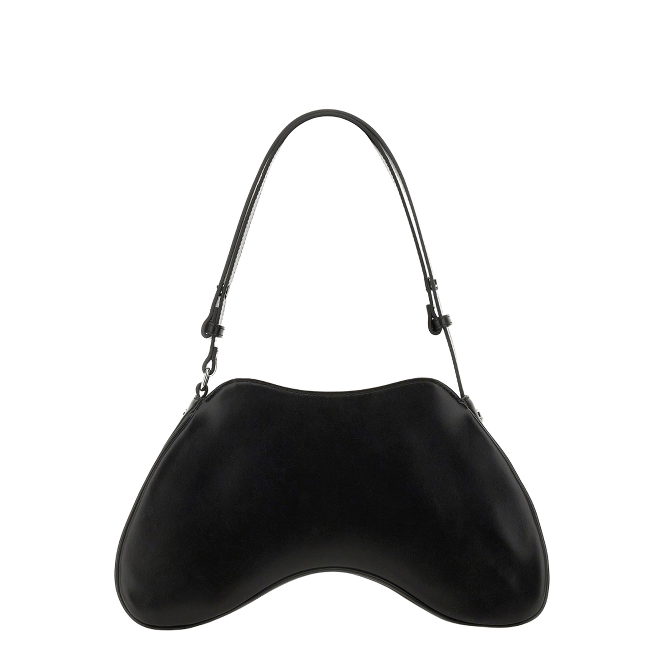 Play Semi-Gloss Leather Shoulder Bag - Black - Image 4