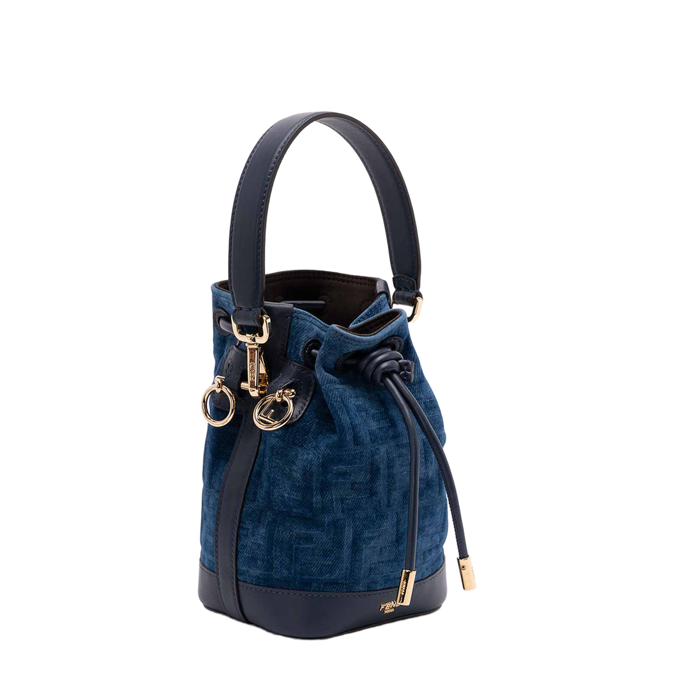 Mon Tresor FF Flocked Denim Crossbody Bag - Image 4