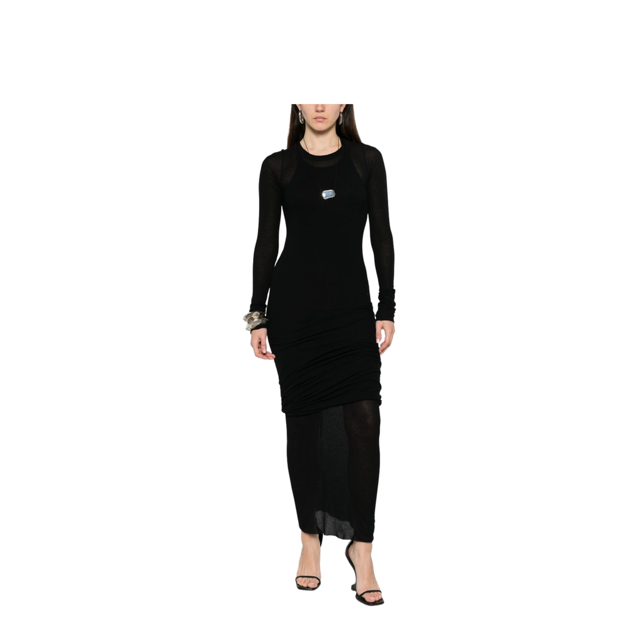 Long-Sleeved Midi Dress - Image 4