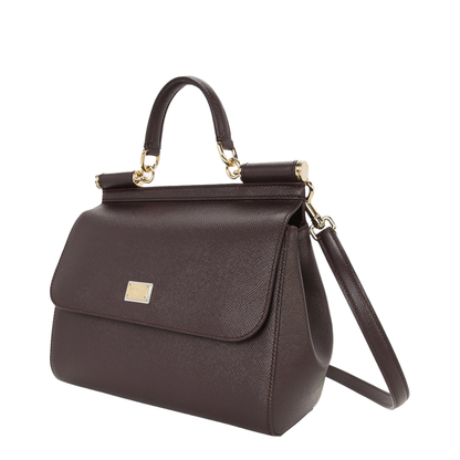 Sicily Large Calfskin Handbag - Bordeaux - Image 7