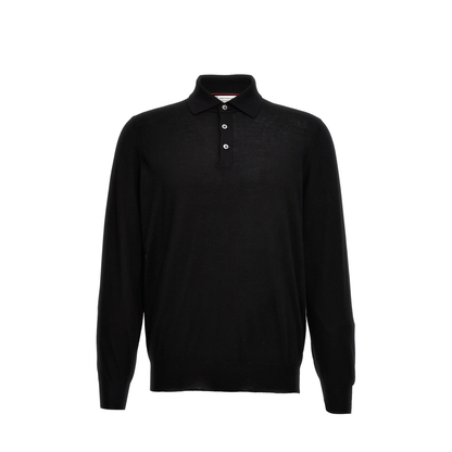 Virgin Wool Polo Shirts Black - Image 5