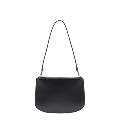 1DR Twin Calf Leather Shoulder Bag - Black - Image 2