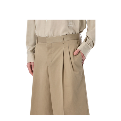 Beige Virgin Wool Shorts - Image 3