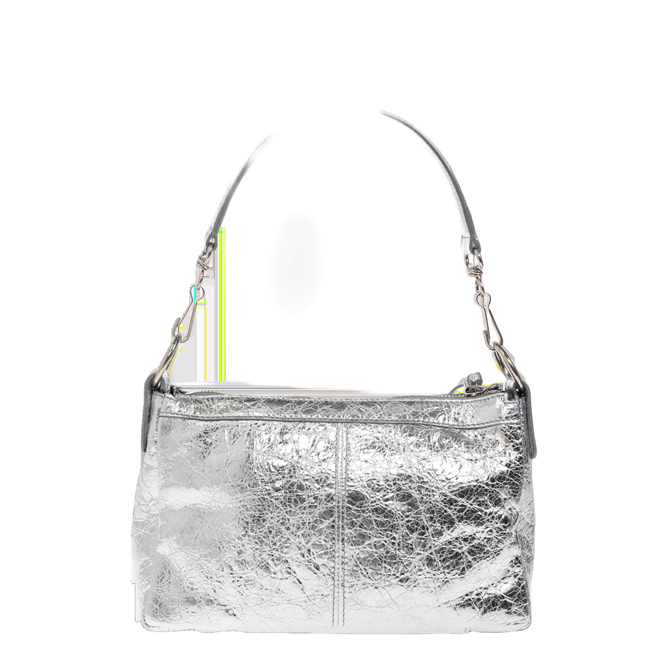 Le City Moto Mini Lambskin Shoulder Bag - Silver - Image 3