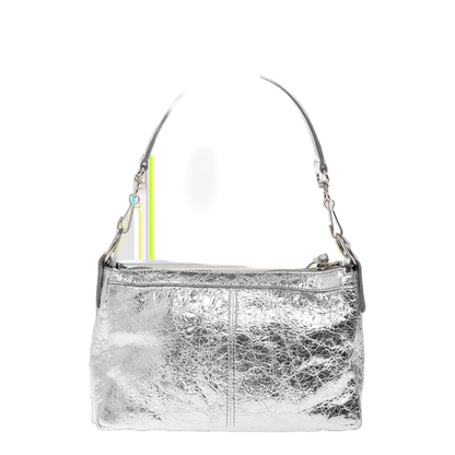 Le City Moto Mini Lambskin Shoulder Bag - Silver - Image 3