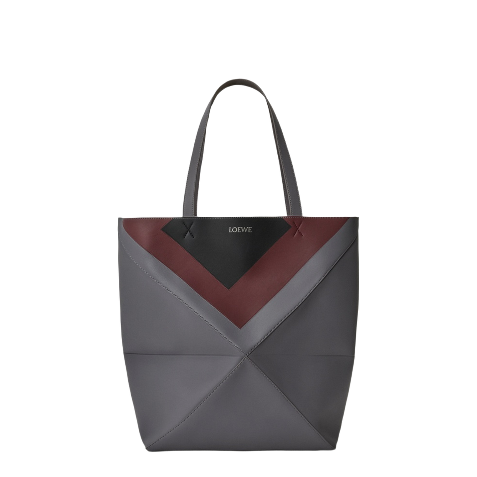 XL Puzzle Fold Tote in Nappa Calfskin Grey - Image 1