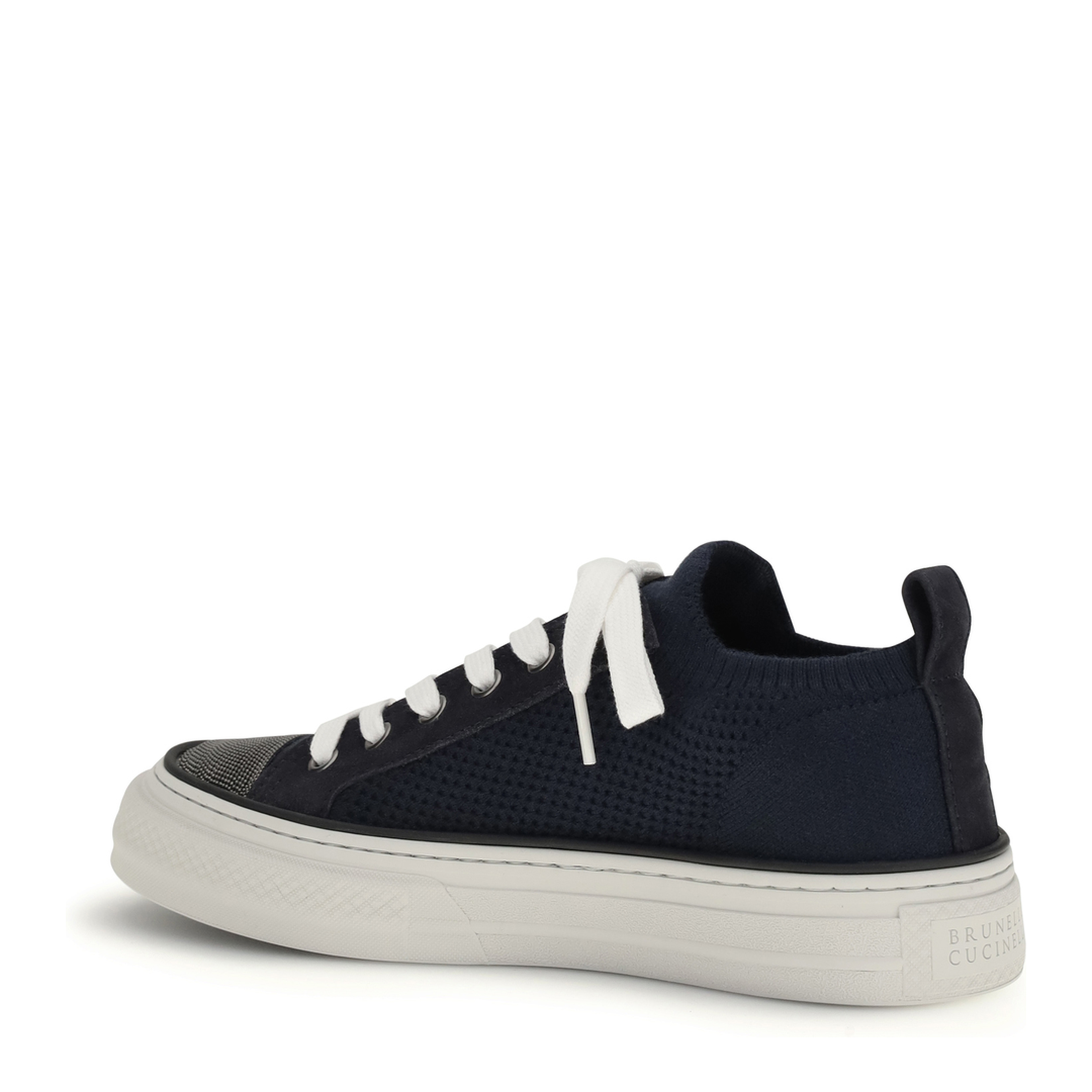 Cotton Knit and Suede Sneakers - Image 3