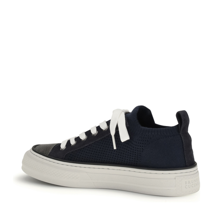 Cotton Knit and Suede Sneakers - Image 3
