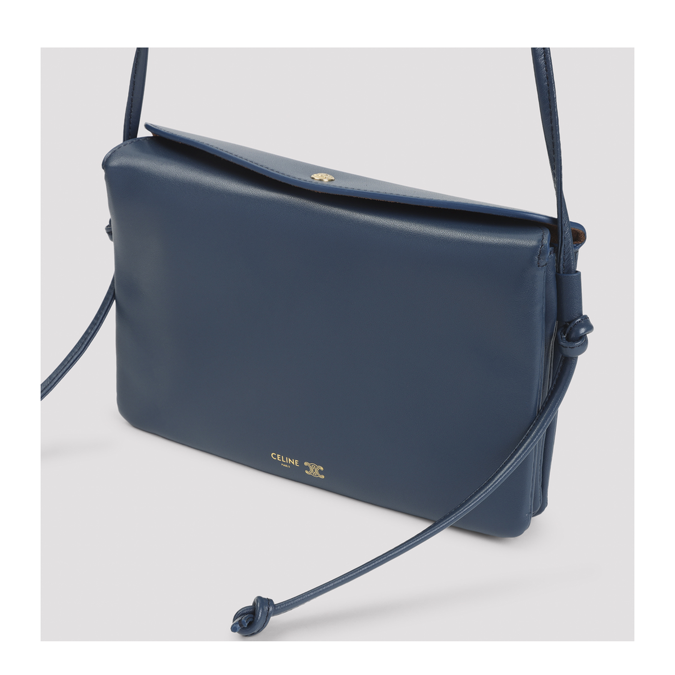 Trio Small Lambskin Shoulder Bag - Light Graphite - Image 10
