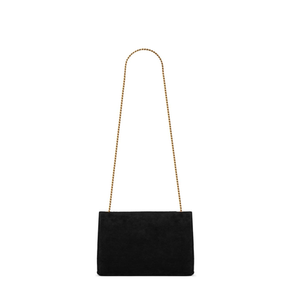 Kate Medium Suede Shoulder Bags - Black - Image 5
