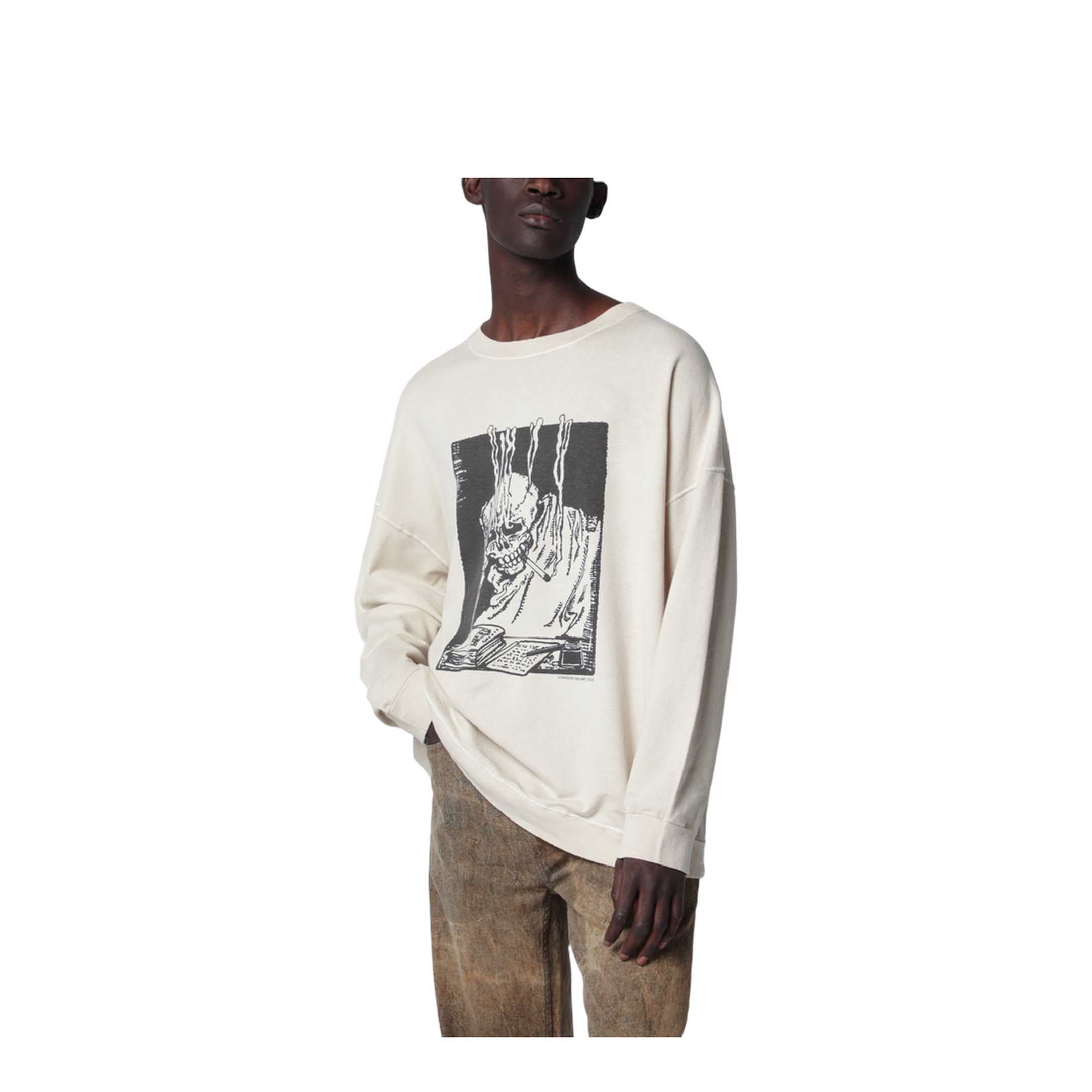 Slack Sweatshirt with Angry Fan Mail Print in Black - Image 1