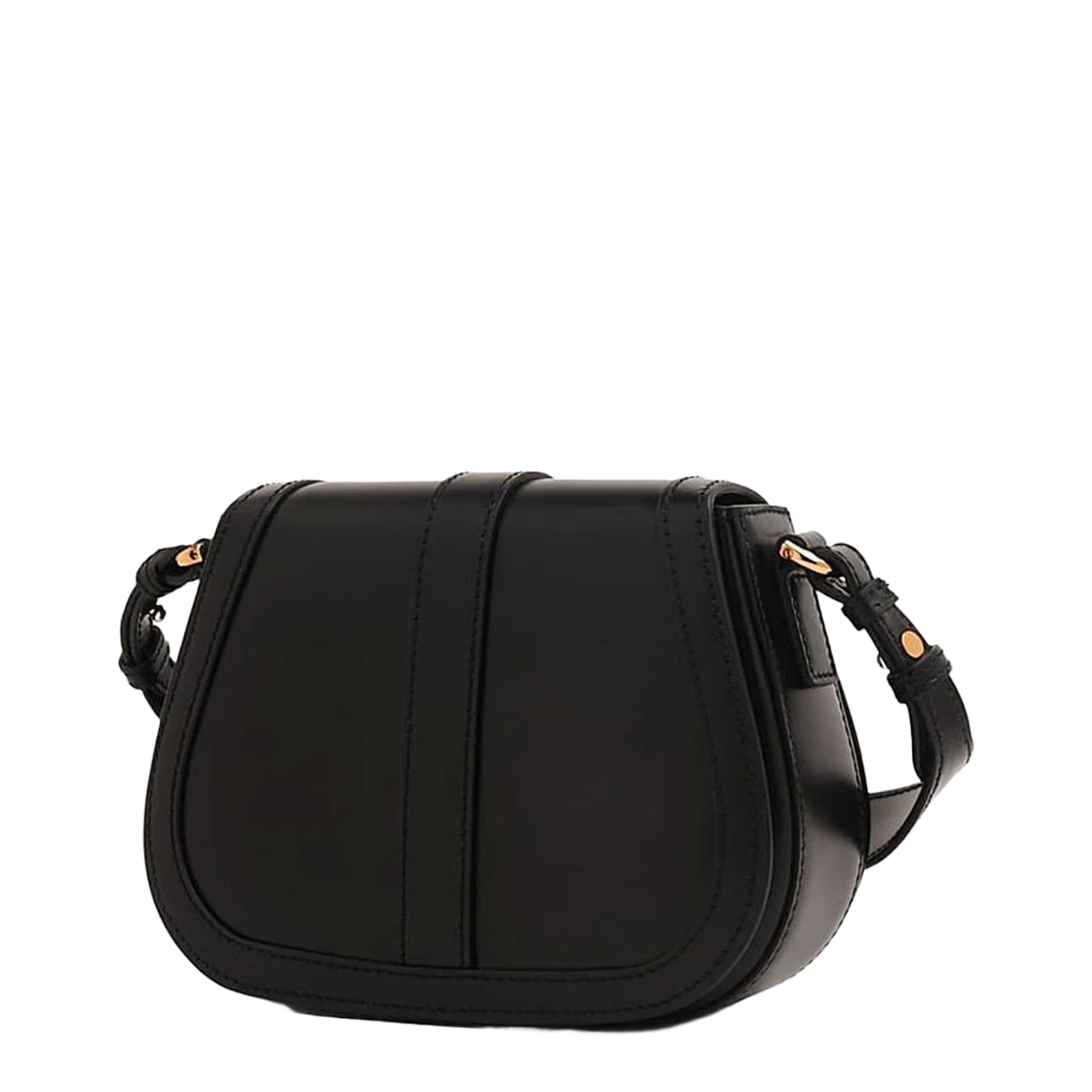 Versace La Greca Saddle Bag Leather Black - Image 2