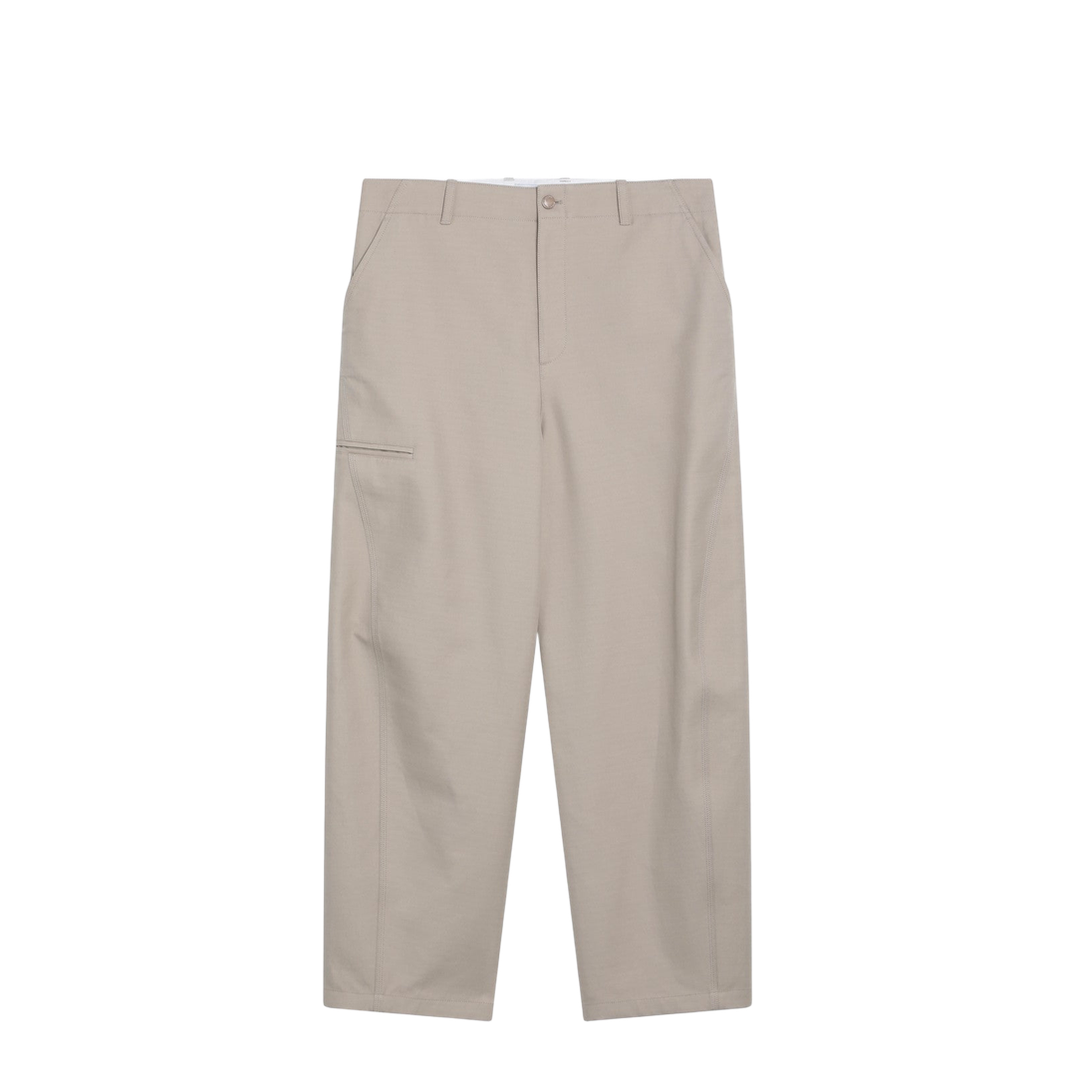 Beige Cotton Trousers - Image 1