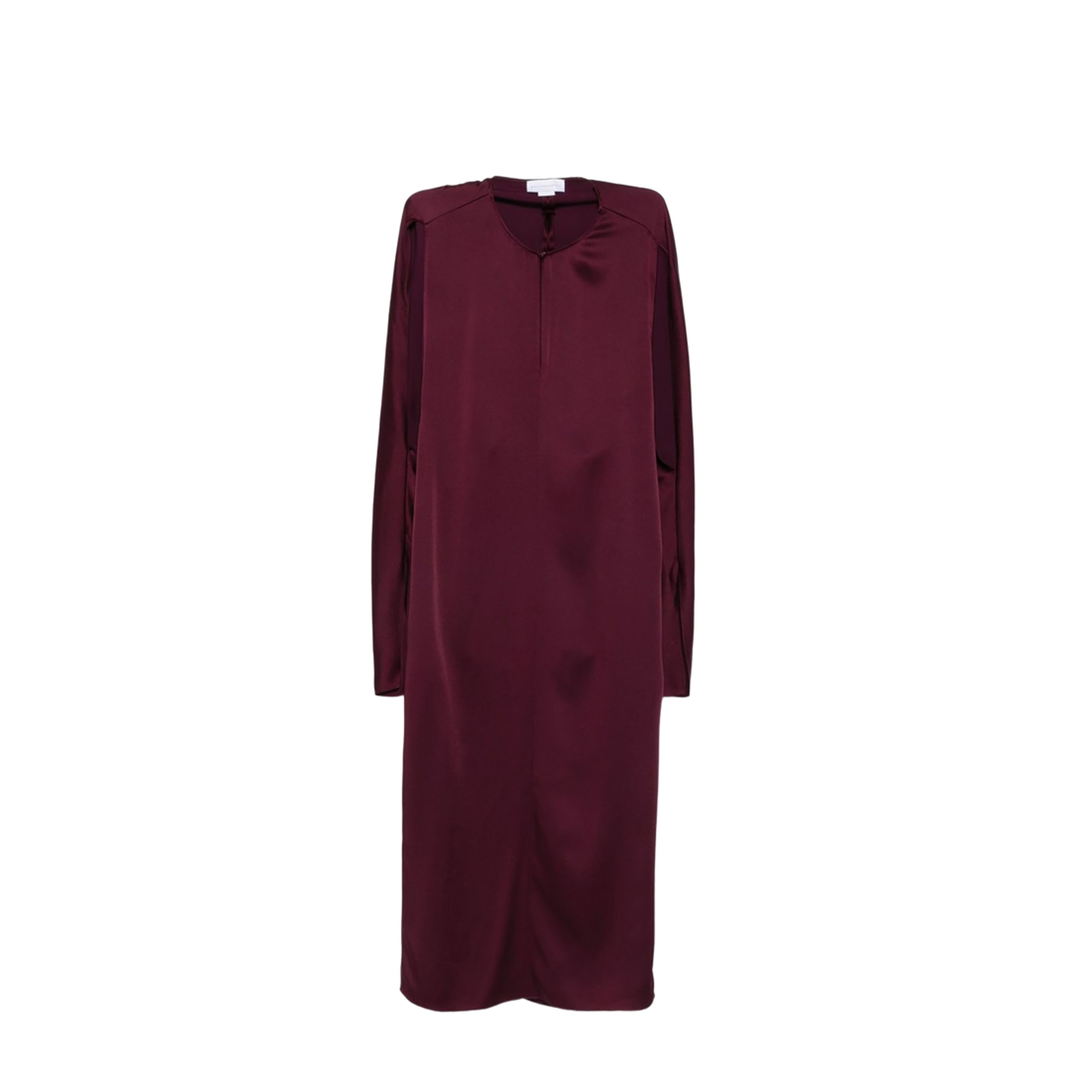 Midi Dress With Cape Sleeves - Red - Image 1