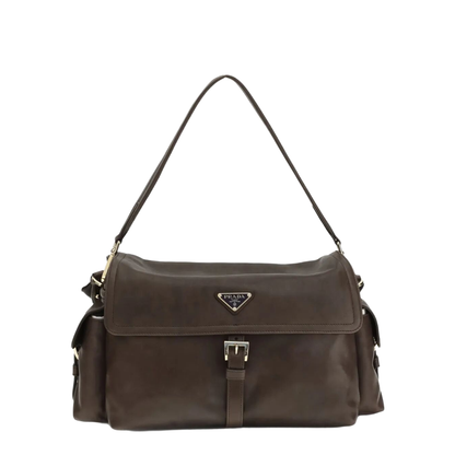 Dark Brown Leather Shoulder Bag - Image 5