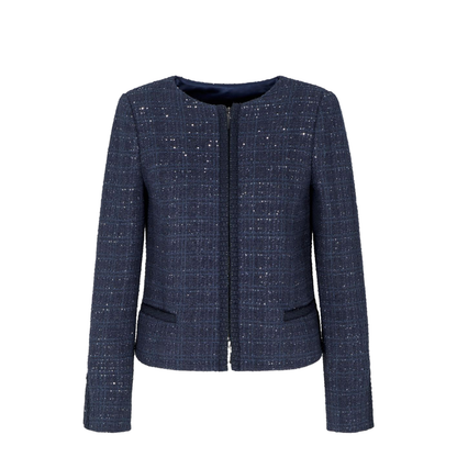 Lurex Tweed Zip-Up Jacket with Micro Sequins - Image 1