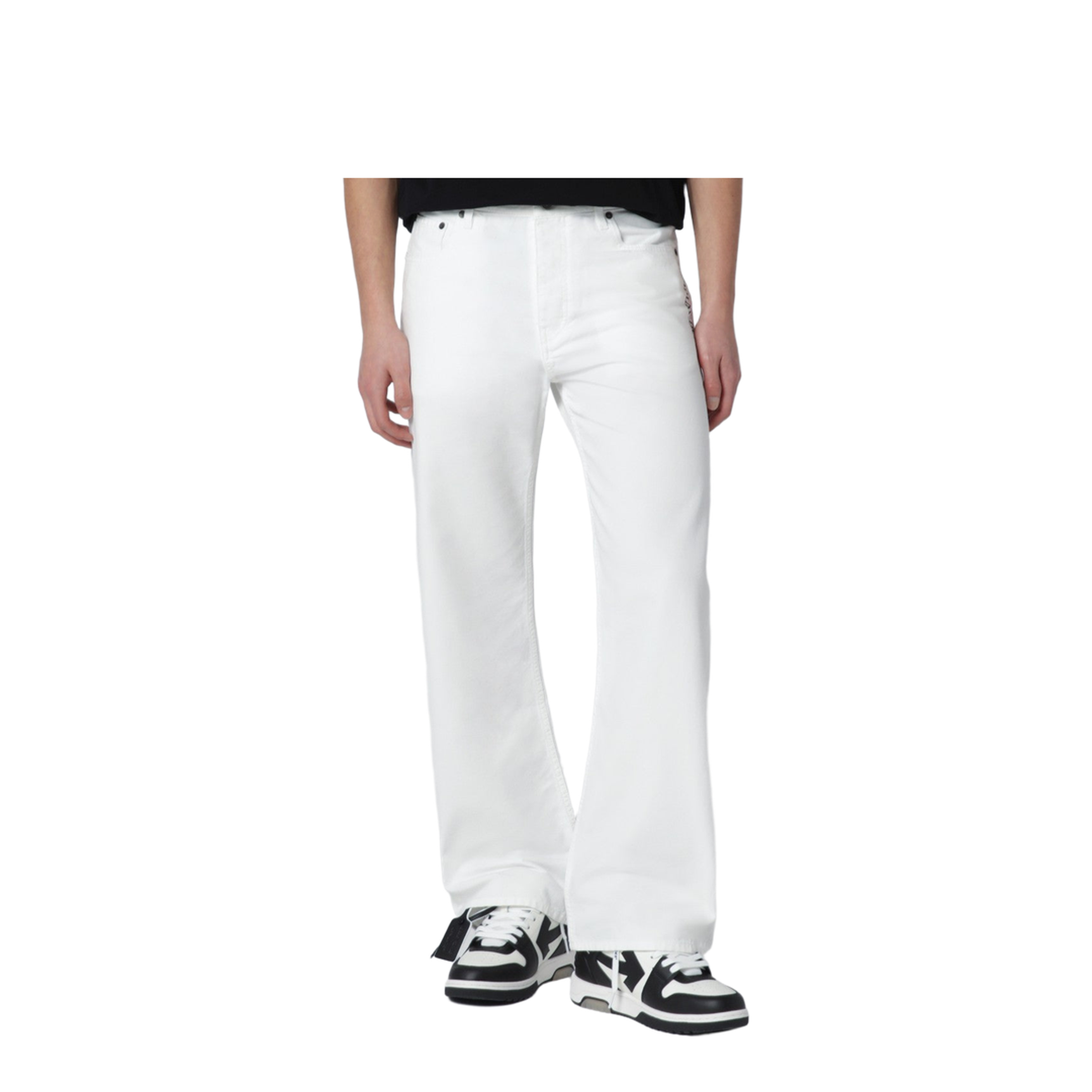 White Trousers with Logo - Image 1