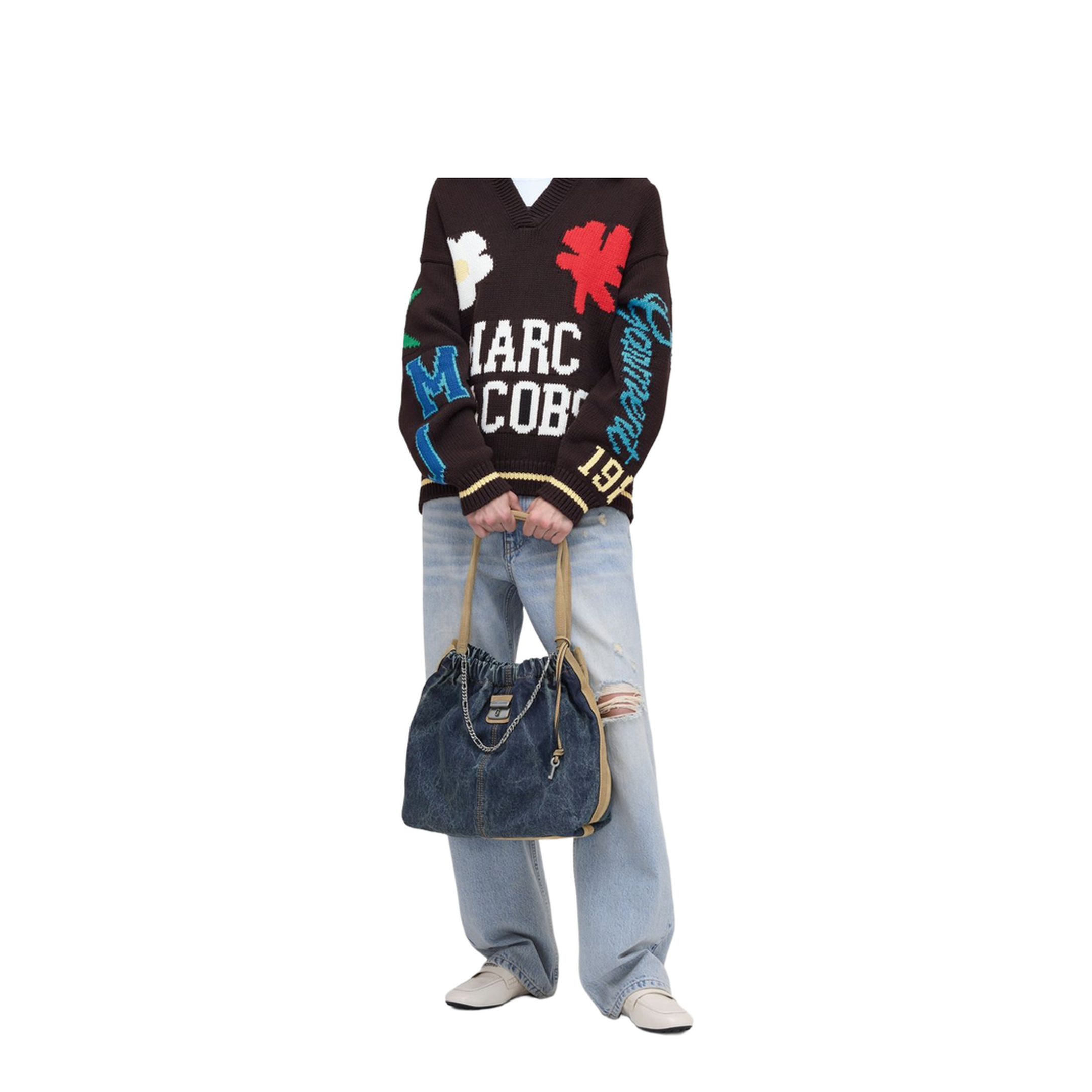 The Denim Suede Cristina Tote - Dark Wash Indigo - Image 4
