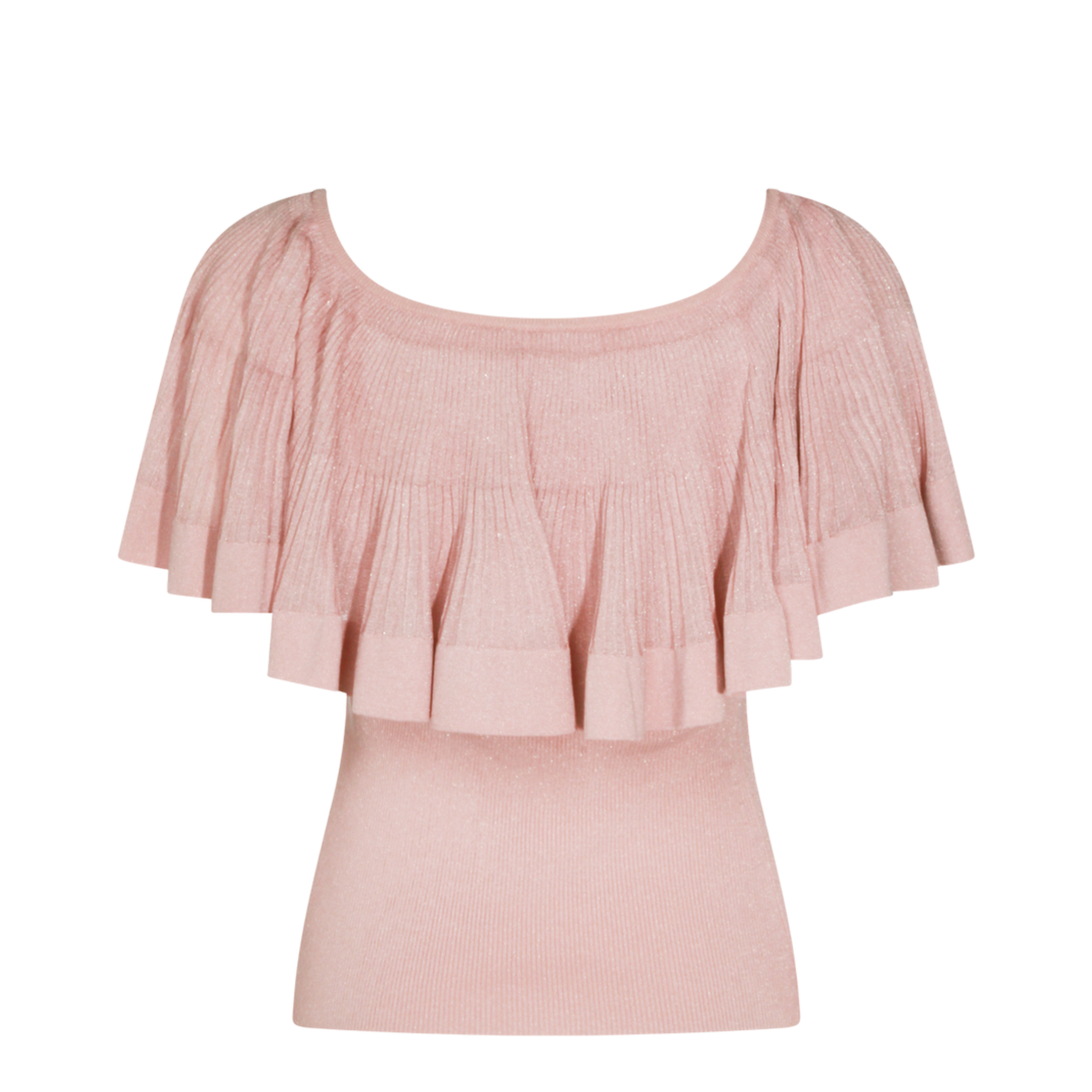 Luna Pleated Frill Top Pink - Image 3