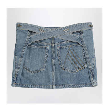 Light Blue Denim Mini Skirt - Image 2