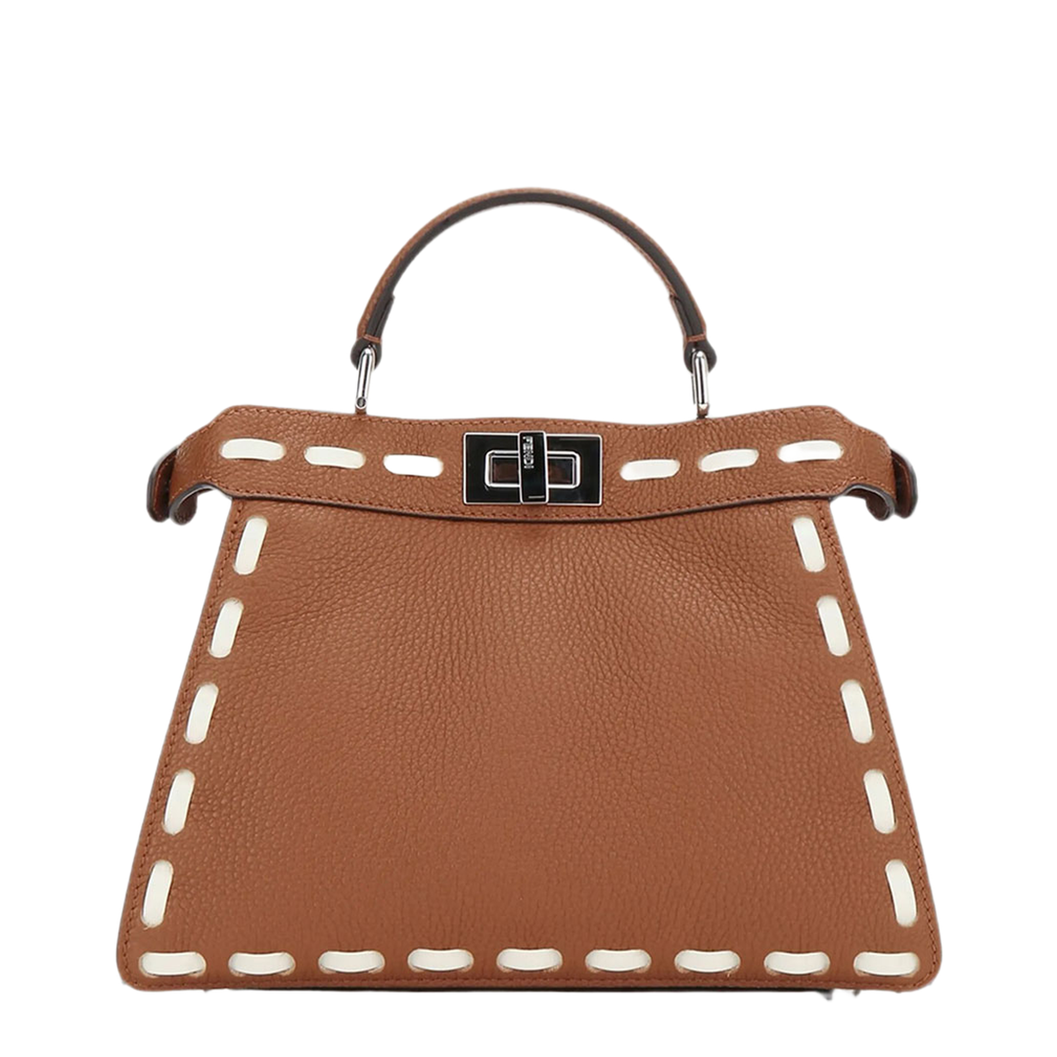 Peekaboo Iseeu Small Sellier Cuoio Romano Leather Bag With Oversized Stitching - Image 3